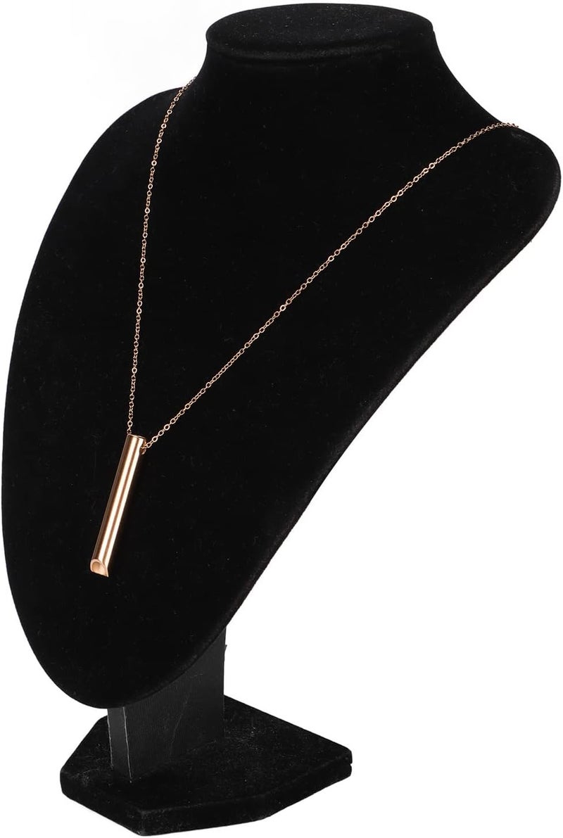 woobles Anxiety Relief Items, Anxiety Necklace, Breathing Necklace for Anxiety Relief Breathing Exercise Device for Meditation, Whistle Necklace for Women and Men(Rose Gold) - Image 1